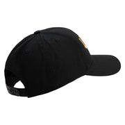 USMC Letter Embroidered 6 Panel Structured Cotton Twill Cap Made in USA - Black OSFM