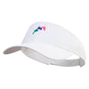 Colorful Dolphin Logo Embroidered Cotton Sports Visors - White OSFM