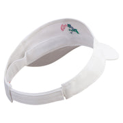 Colorful Dolphin Logo Embroidered Cotton Sports Visors - White OSFM