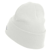 Licensed US Army Aviation Embroidered 12 Inch Long Knitted Beanie - White OSFM