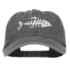 Fish Bone Embroidered Washed Cap