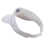 Summer Filpflop Icon Embroidered Pro Style Cotton Twill Washed Visor - White OSFM