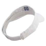 Summer Filpflop Icon Embroidered Pro Style Cotton Twill Washed Visor - White OSFM