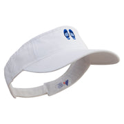 Summer Filpflop Icon Embroidered Pro Style Cotton Twill Washed Visor - White OSFM