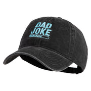 Dad Joke Loading Embroidered Washed Solid Pigment Dyed Cotton Twill Brass Buckle Cap - Black OSFM