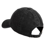 Dad Joke Loading Embroidered Washed Solid Pigment Dyed Cotton Twill Brass Buckle Cap - Black OSFM