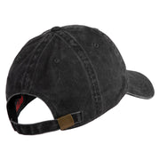 Dad Joke Loading Embroidered Washed Solid Pigment Dyed Cotton Twill Brass Buckle Cap - Black OSFM