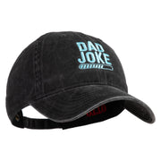 Dad Joke Loading Embroidered Washed Solid Pigment Dyed Cotton Twill Brass Buckle Cap - Black OSFM