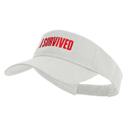 I Survived Embroidered Cotton Twill Sun Visor - White OSFM