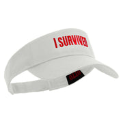 I Survived Embroidered Cotton Twill Sun Visor - White OSFM
