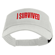 I Survived Embroidered Cotton Twill Sun Visor - White OSFM