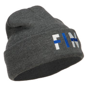 Finland FIN Flag Embroidered Long Beanie