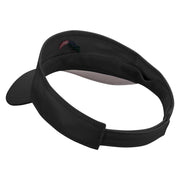 Colorful Dolphin Logo Embroidered Cotton Sports Visors - Black OSFM