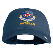 Seventh Air Force Veteran Embroidered Washed Solid Pigment Dyed Cotton Twill Brass Buckle Cap - Navy OSFM