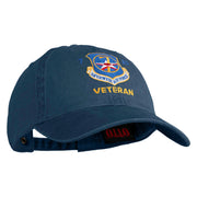 Seventh Air Force Veteran Embroidered Washed Solid Pigment Dyed Cotton Twill Brass Buckle Cap - Navy OSFM