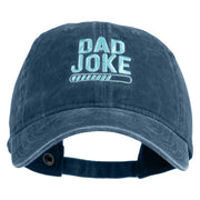 Dad Joke Loading Embroidered Washed Solid Pigment Dyed Cotton Twill Brass Buckle Cap - Navy OSFM