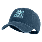 Dad Joke Loading Embroidered Washed Solid Pigment Dyed Cotton Twill Brass Buckle Cap - Navy OSFM