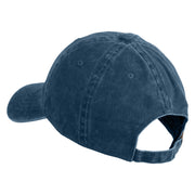 Dad Joke Loading Embroidered Washed Solid Pigment Dyed Cotton Twill Brass Buckle Cap - Navy OSFM