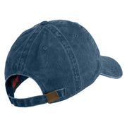 Dad Joke Loading Embroidered Washed Solid Pigment Dyed Cotton Twill Brass Buckle Cap - Navy OSFM