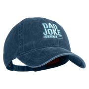 Dad Joke Loading Embroidered Washed Solid Pigment Dyed Cotton Twill Brass Buckle Cap - Navy OSFM