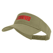I Survived Embroidered Cotton Twill Sun Visor - Khaki OSFM