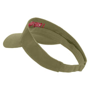 I Survived Embroidered Cotton Twill Sun Visor - Khaki OSFM