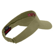 I Survived Embroidered Cotton Twill Sun Visor - Khaki OSFM