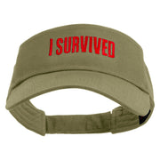I Survived Embroidered Cotton Twill Sun Visor - Khaki OSFM
