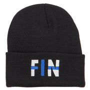 Finland FIN Flag Embroidered Long Beanie