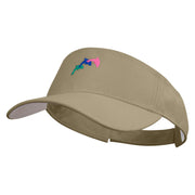Colorful Dolphin Logo Embroidered Cotton Sports Visors - Khaki OSFM
