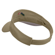 Colorful Dolphin Logo Embroidered Cotton Sports Visors - Khaki OSFM