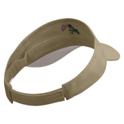 Colorful Dolphin Logo Embroidered Cotton Sports Visors - Khaki OSFM