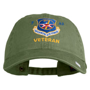 Seventh Air Force Veteran Embroidered Washed Solid Pigment Dyed Cotton Twill Brass Buckle Cap - Olive OSFM