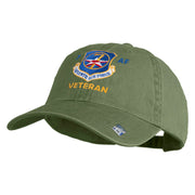 Seventh Air Force Veteran Embroidered Washed Solid Pigment Dyed Cotton Twill Brass Buckle Cap - Olive OSFM