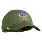 Seventh Air Force Veteran Embroidered Washed Solid Pigment Dyed Cotton Twill Brass Buckle Cap - Olive OSFM