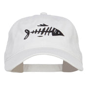 Fish Bone Embroidered Washed Cap