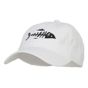 Fish Bone Embroidered Washed Cap