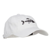 Fish Bone Embroidered Washed Cap