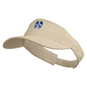 Summer Filpflop Icon Embroidered Pro Style Cotton Twill Washed Visor - Khaki OSFM