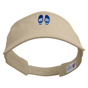 Summer Filpflop Icon Embroidered Pro Style Cotton Twill Washed Visor