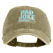 Dad Joke Loading Embroidered Washed Solid Pigment Dyed Cotton Twill Brass Buckle Cap - Khaki OSFM