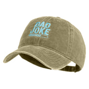 Dad Joke Loading Embroidered Washed Solid Pigment Dyed Cotton Twill Brass Buckle Cap - Khaki OSFM