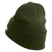 Licensed US Army Aviation Embroidered 12 Inch Long Knitted Beanie - Olive OSFM