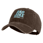 Dad Joke Loading Embroidered Washed Solid Pigment Dyed Cotton Twill Brass Buckle Cap - Brown OSFM