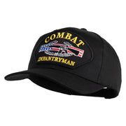 Combat Infantryman Patched Solid Cotton Twill Pro Style Cap - Black OSFM