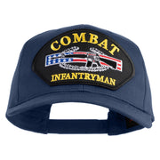 Combat Infantryman Patched Solid Cotton Twill Pro Style Cap - Navy OSFM