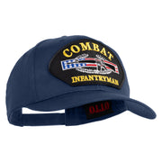 Combat Infantryman Patched Solid Cotton Twill Pro Style Cap - Navy OSFM