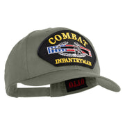 Combat Infantryman Patched Solid Cotton Twill Pro Style Cap - Grey OSFM
