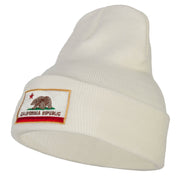 California State Flag Embroidered Long Knitted Beanie