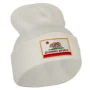 California State Flag Embroidered Long Knitted Beanie